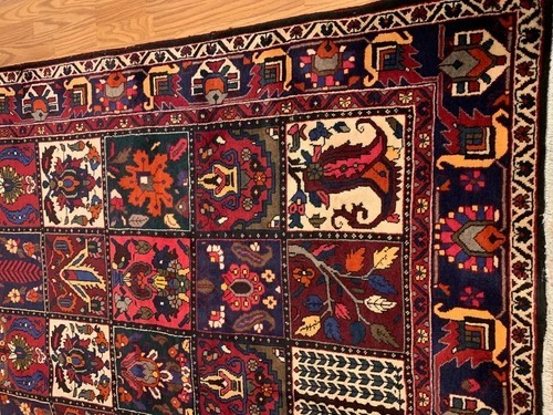 6.9 x 9.7 Vintage Hand Knotted 100% Wool Vegetable Dye Area Rug