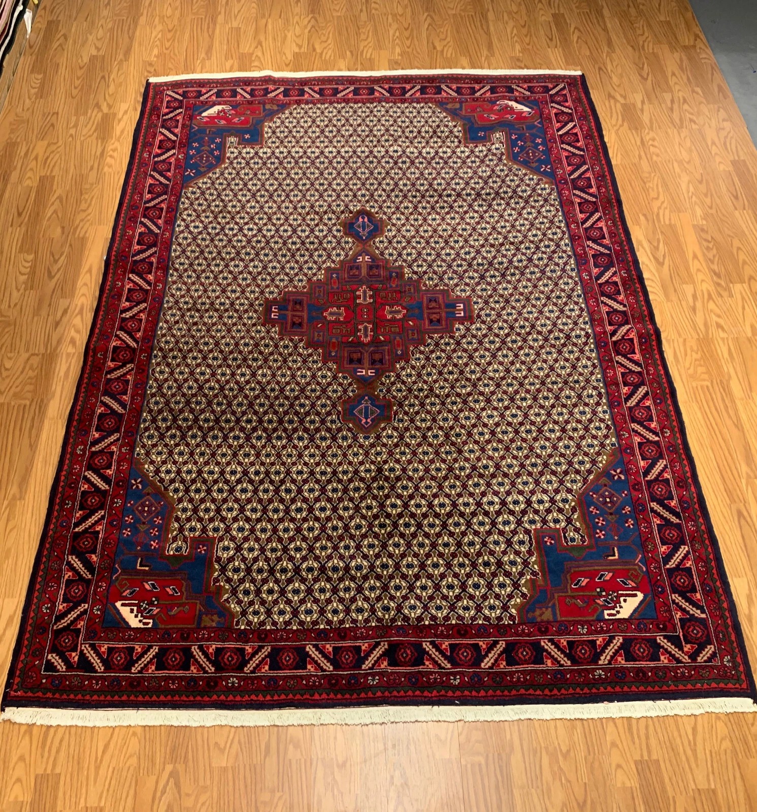6.11 x 9.9 Vintage Hand Knotted 100% Wool Vegetable Dye Area Rug EB235012236244 Montaage