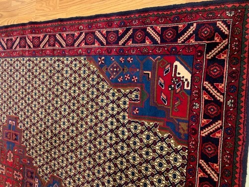 6.11 x 9.9 Vintage Hand Knotted 100% Wool Vegetable Dye Area Rug