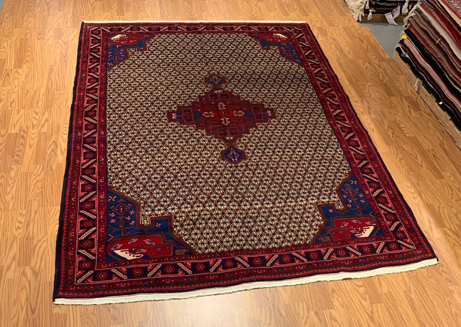 6.11 x 9.9 Vintage Hand Knotted 100% Wool Vegetable Dye Area Rug