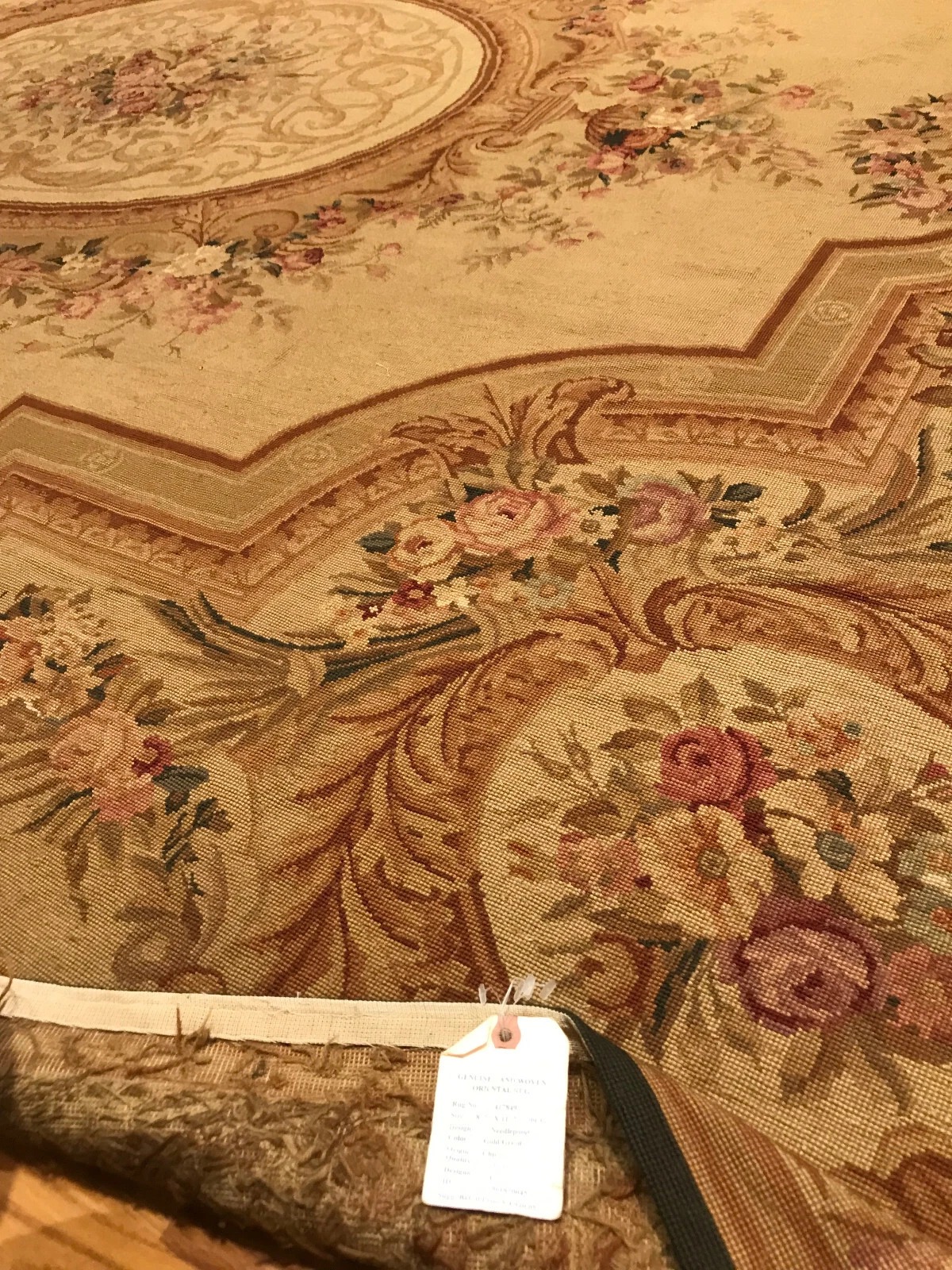 9 x 12 Antique Wash Hand woven French Aubusson Needle point 100% wool Area rug