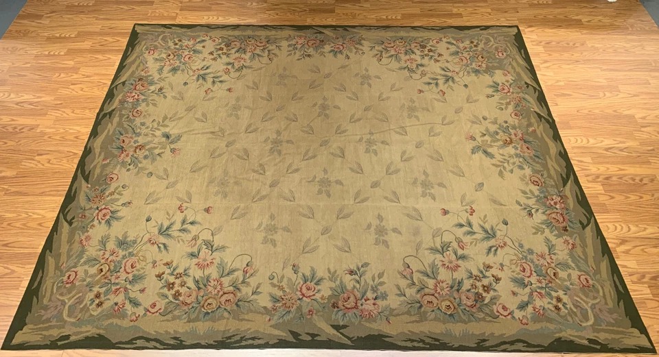 8 x 10 Needle Point 100% Wool Hand Knotted Area Rug