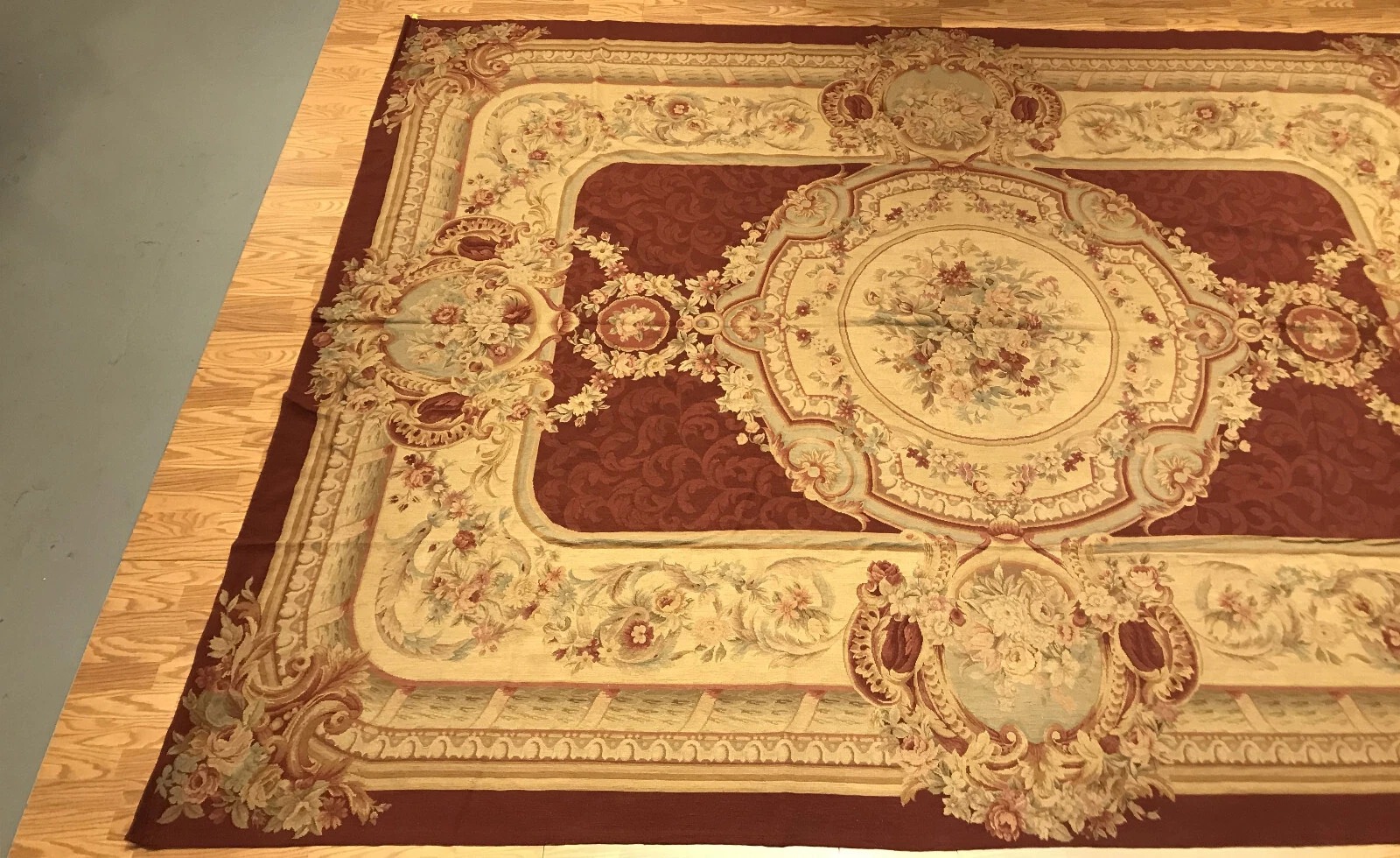 10 x 14 French Aubusson Hand knotted Needle Point 100% Wool
