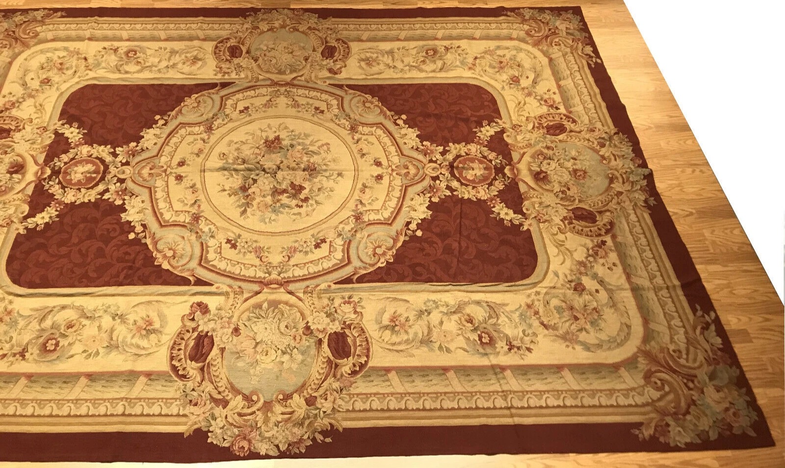 10 x 14 French Aubusson Hand knotted Needle Point 100% Wool
