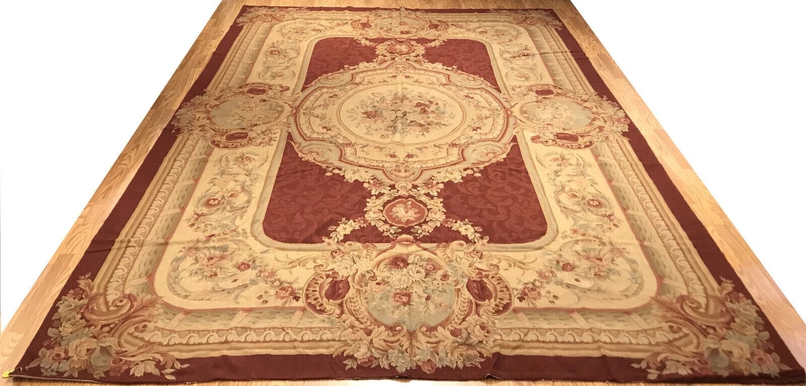 10 x 14 French Aubusson Hand knotted Needle Point 100% Wool