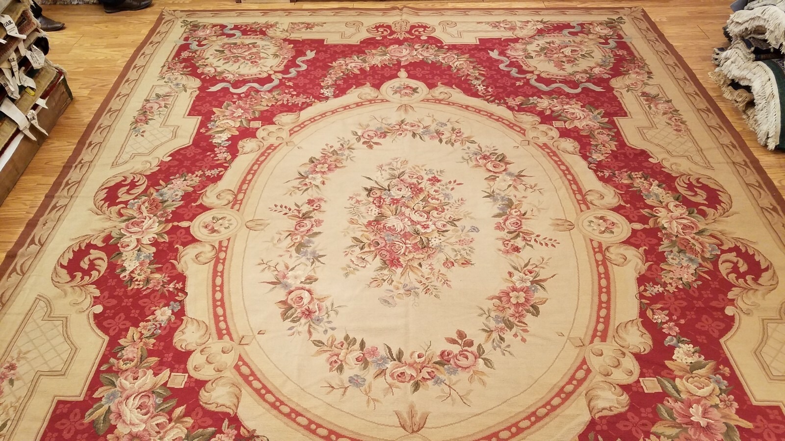 10 x 14 French Aubusson Hand Knotted Wool Needle Point Rug