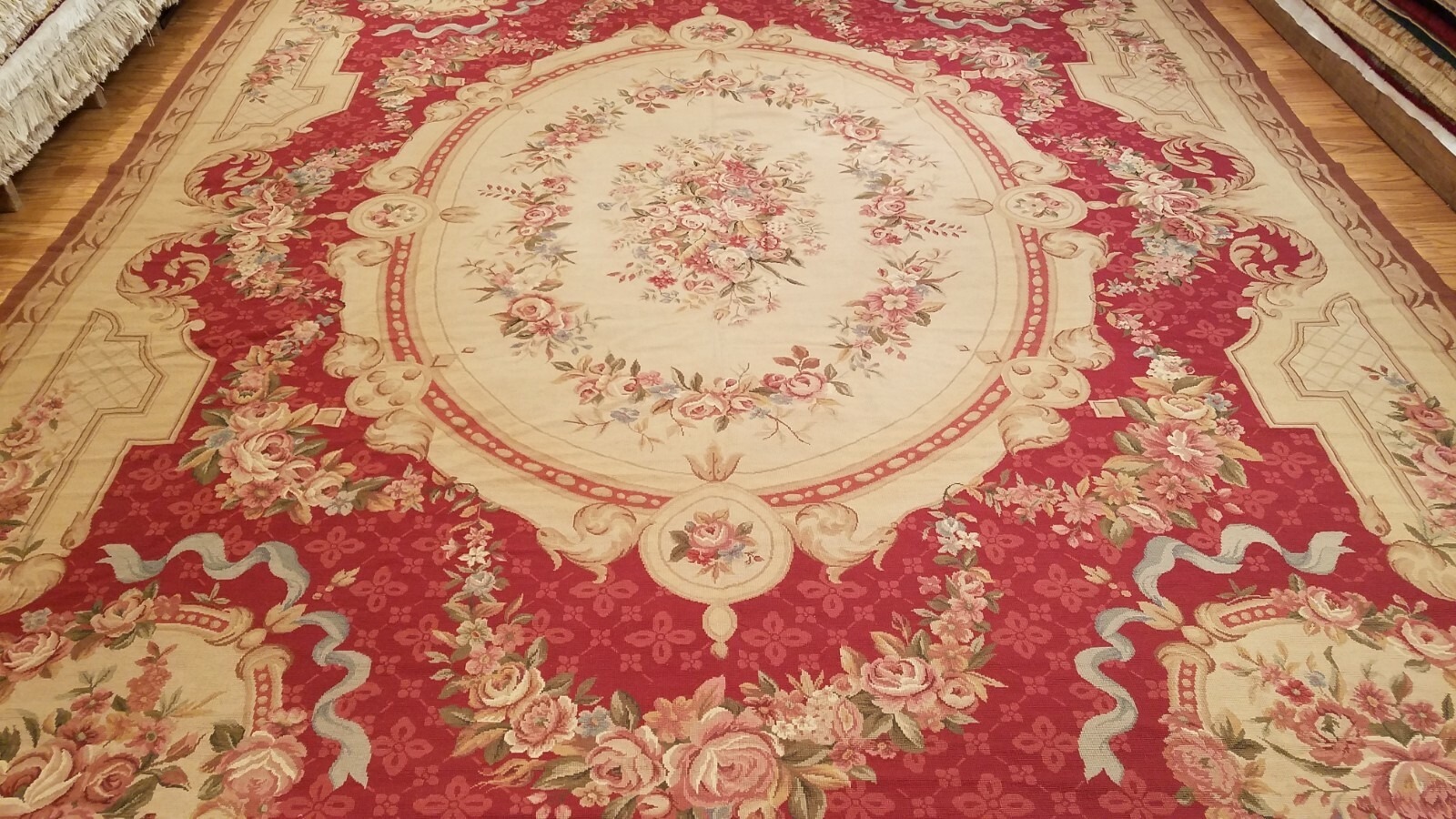10 x 14 French Aubusson Hand Knotted Wool Needle Point Rug