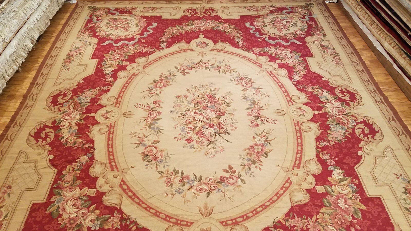 10 x 14 French Aubusson Hand Knotted Wool Needle Point Rug