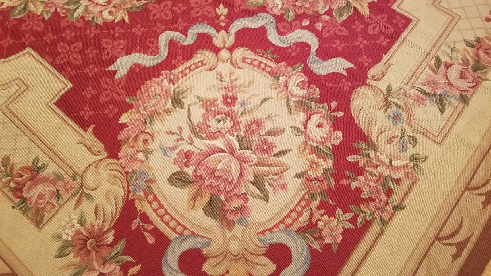 10 x 14 French Aubusson Hand Knotted Wool Needle Point Rug