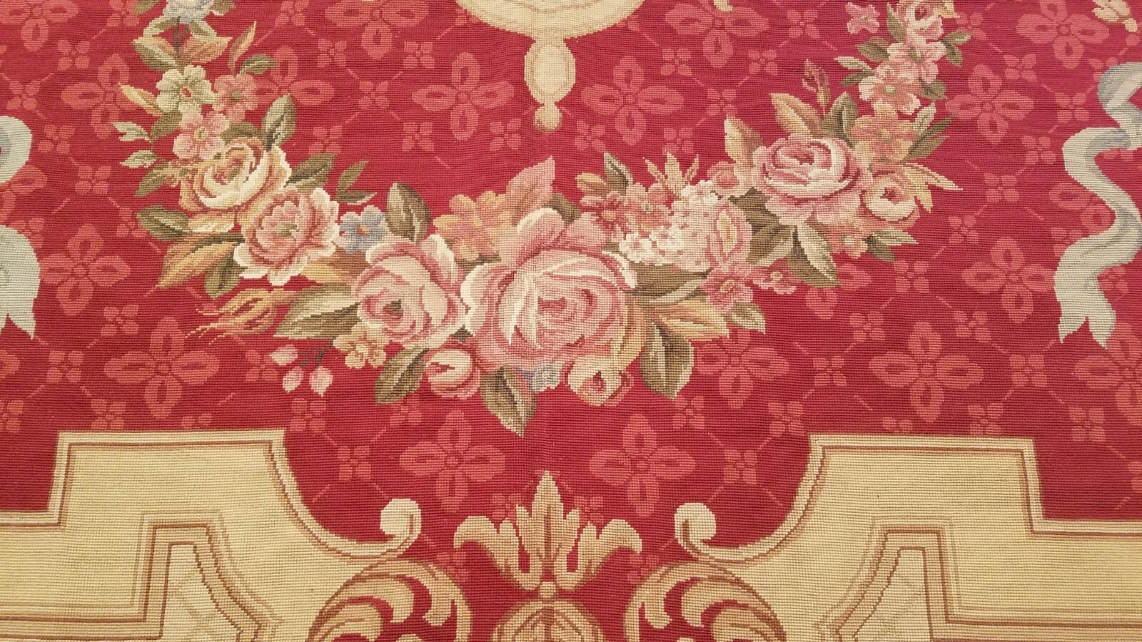 10 x 14 French Aubusson Hand Knotted Wool Needle Point Rug