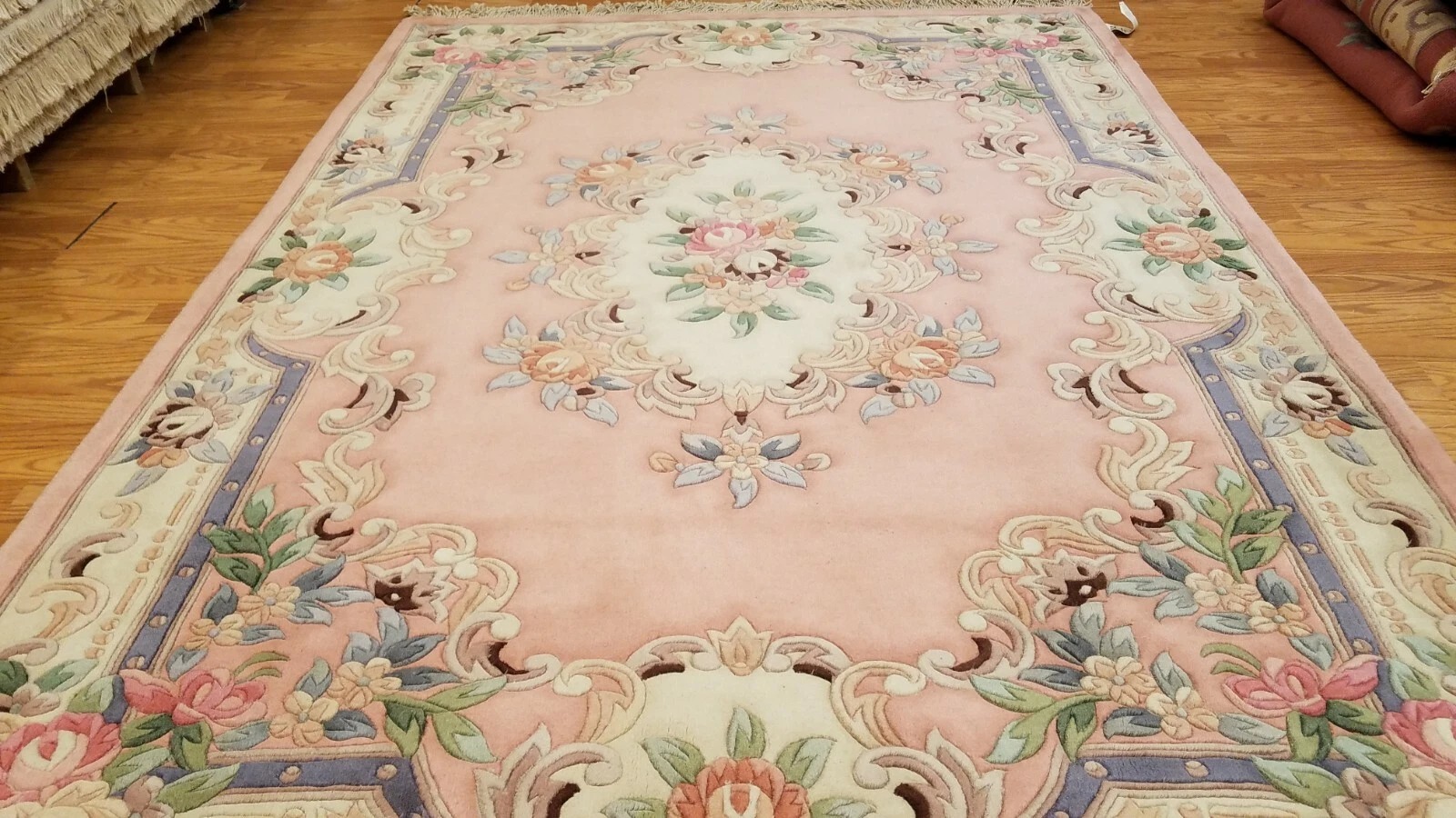 6 x 9 Hand Knotted French Aubusson 100% wool Area rug
