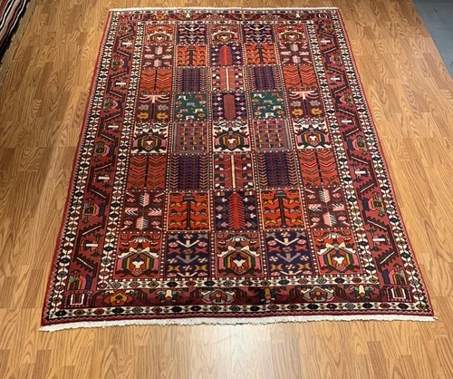6.8x10 Vintage Hand Knotted 100% Wool Vegetable Dye Area Rug