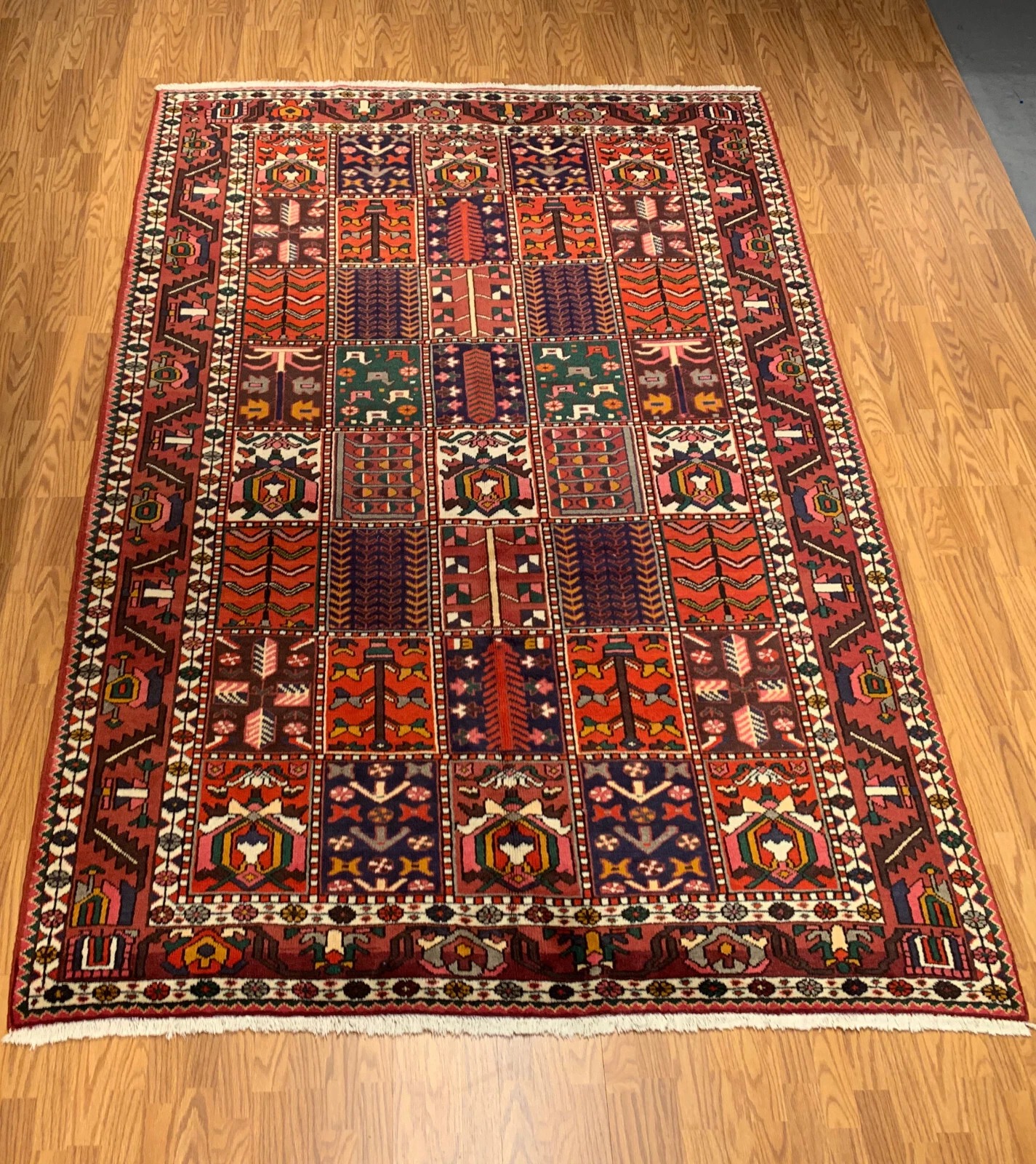 6.8x10 Vintage Hand Knotted 100% Wool Vegetable Dye Area Rug