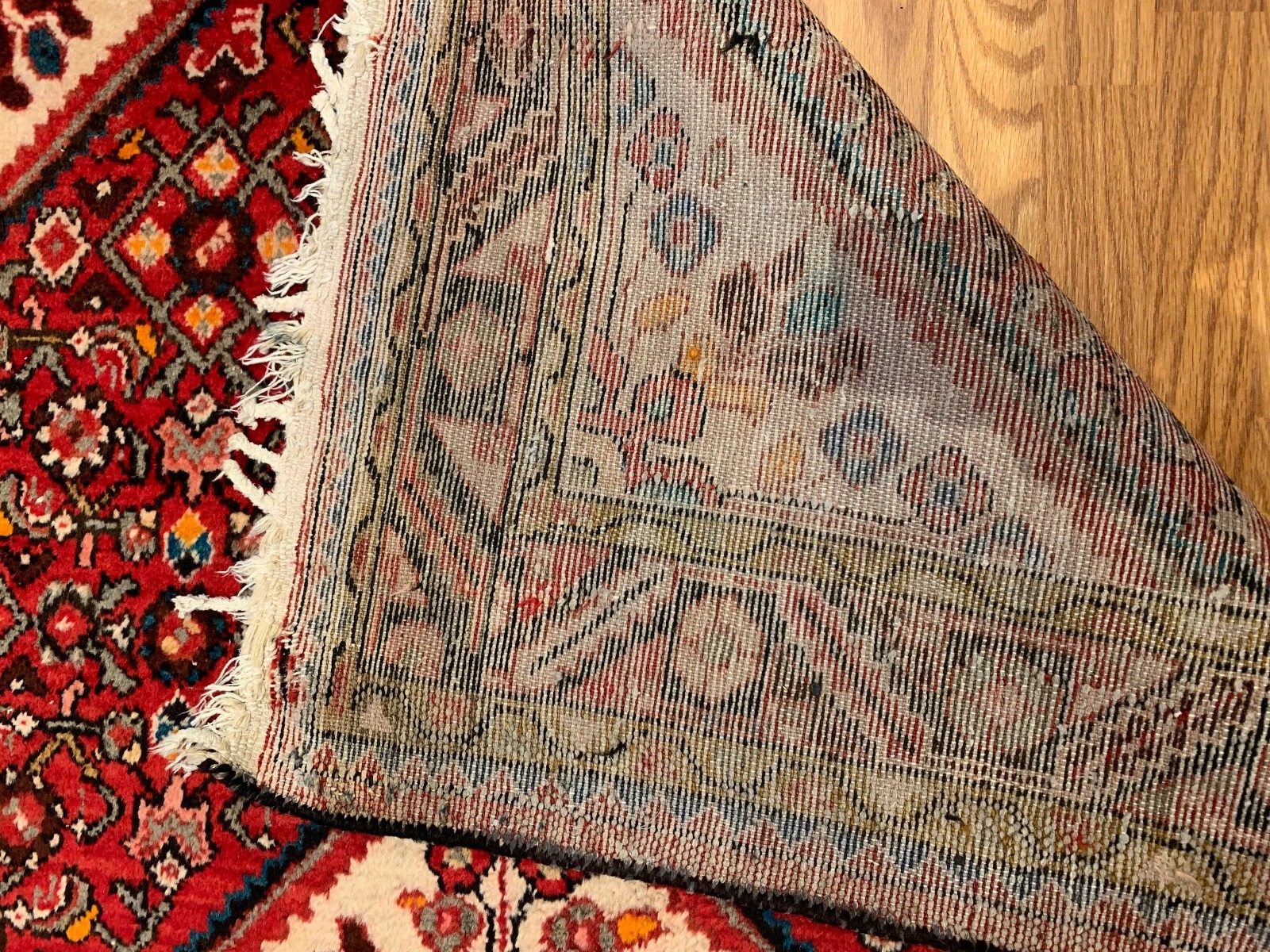 5.2 x 7.5 ft Vintage Tribal Geometric Red 100% Wool Vegetable Dye Rug