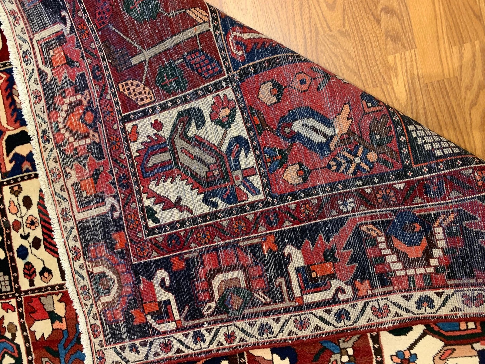 7 x 10.5 Vintage Hand Knotted 100% Wool Vegetable Dye Area Rug