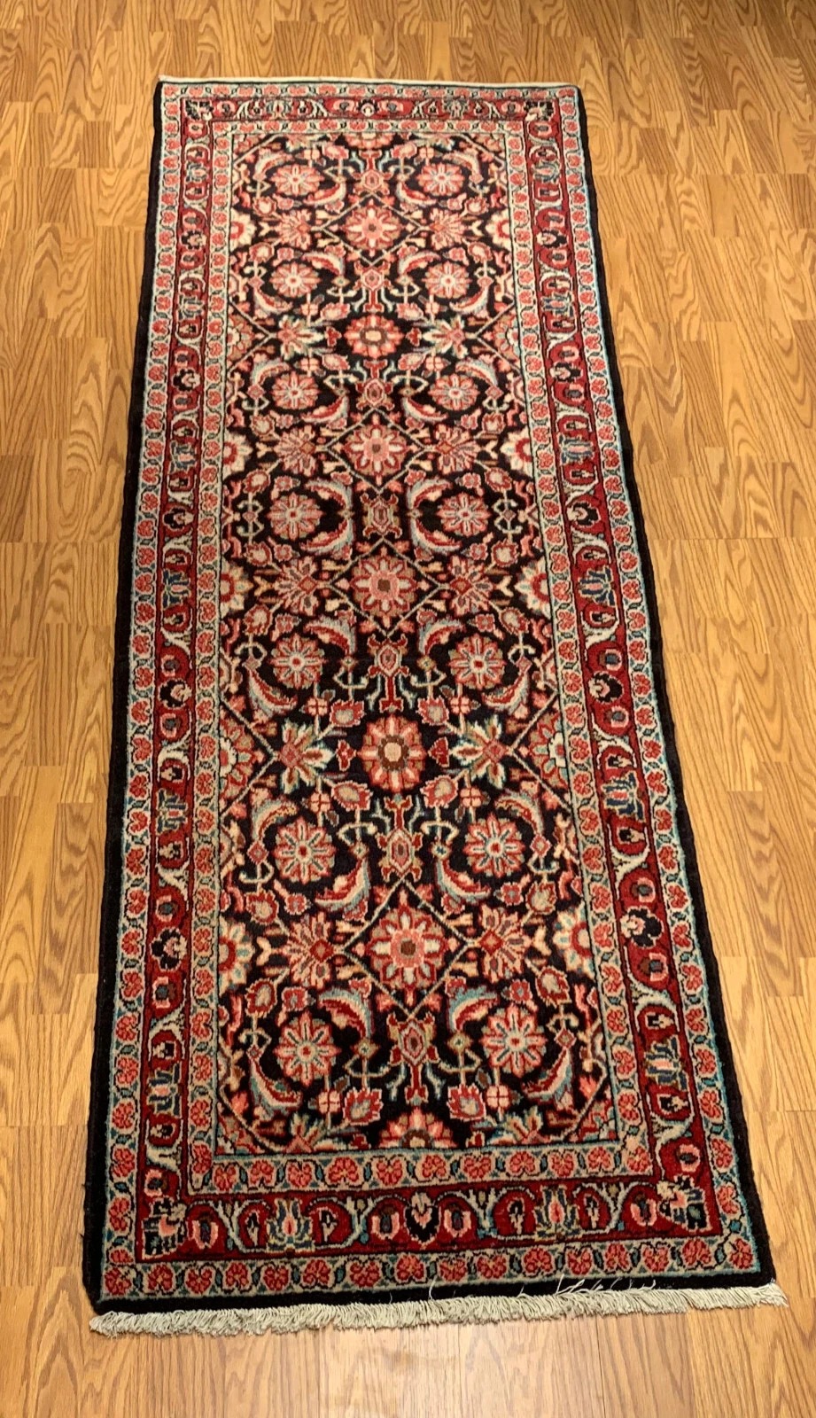 3.6 x 10.1 Vintage Hand Knotted 100% Wool Vegetable Dye Area Rug