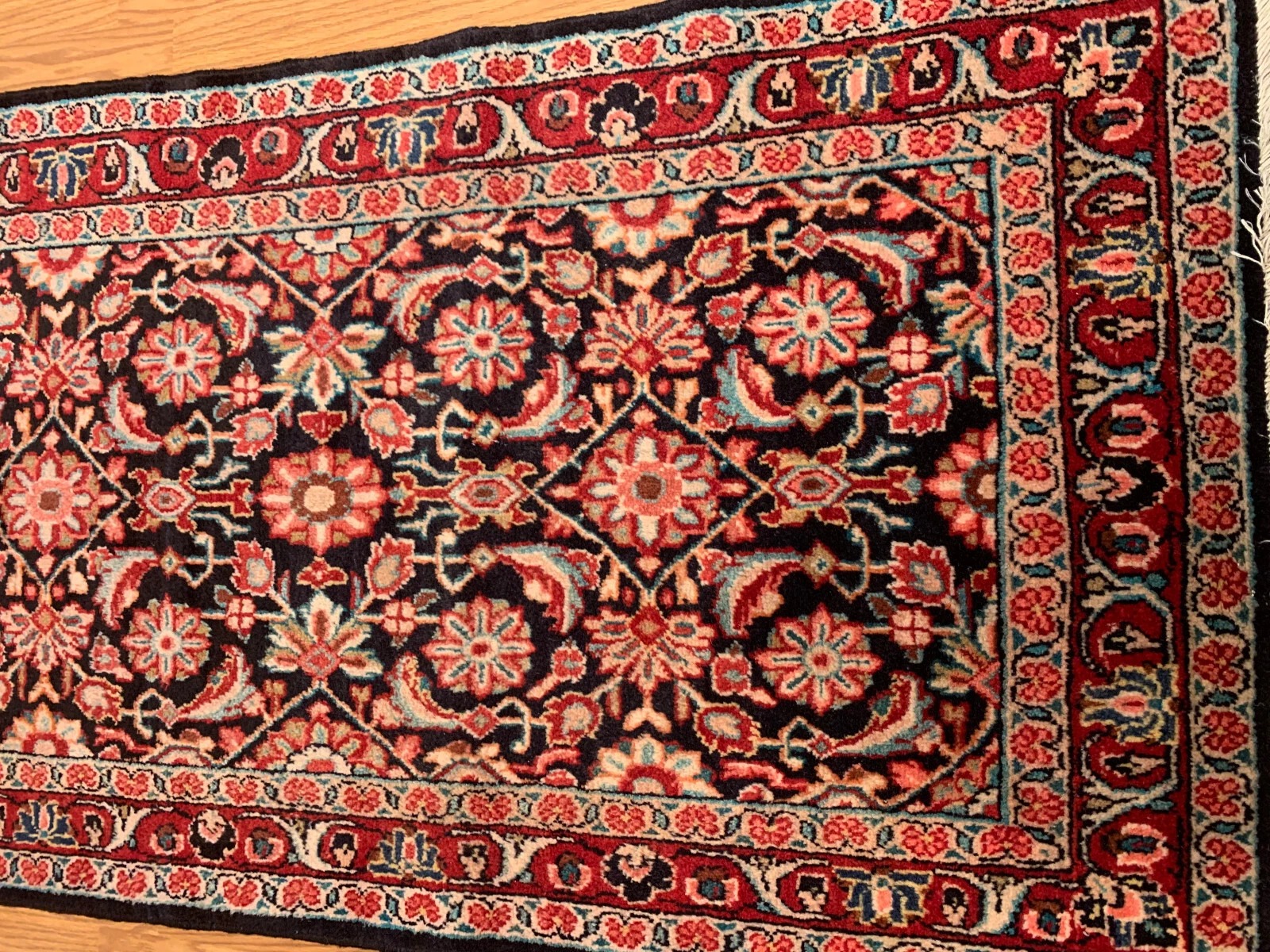 3.6 x 10.1 Vintage Hand Knotted 100% Wool Vegetable Dye Area Rug