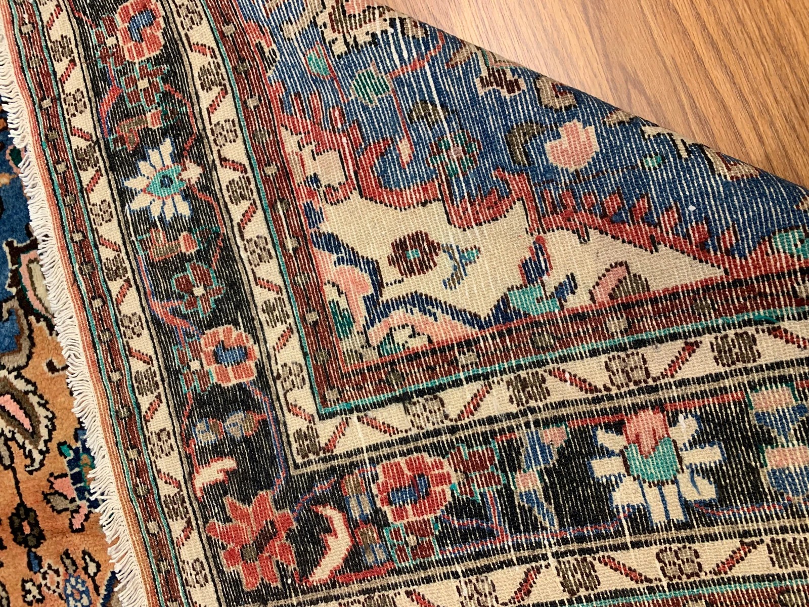 6.7 x 9.11 Vintage Hand Knotted 100% Wool Vegetable Dye Area Rug
