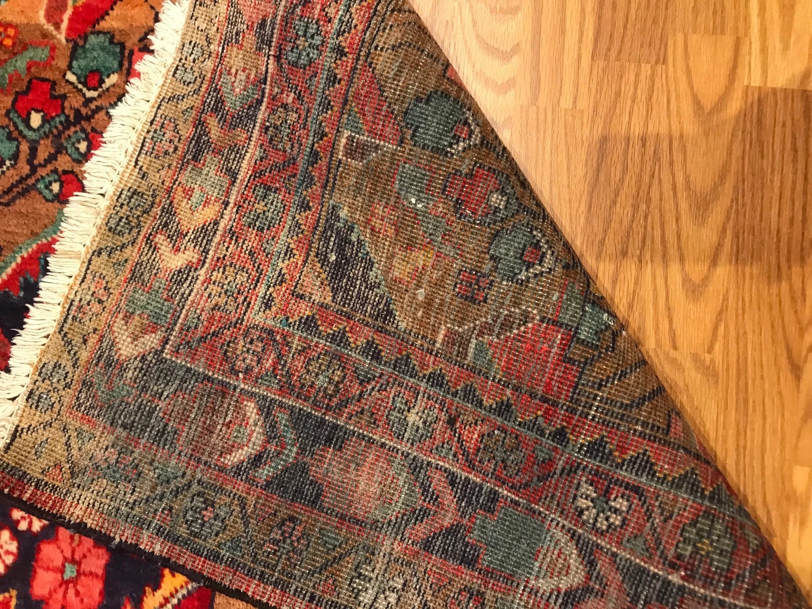 4.5 x 6.6 Vintage Tribal Geometric Navy 100% Wool Vegetable Dye Rug