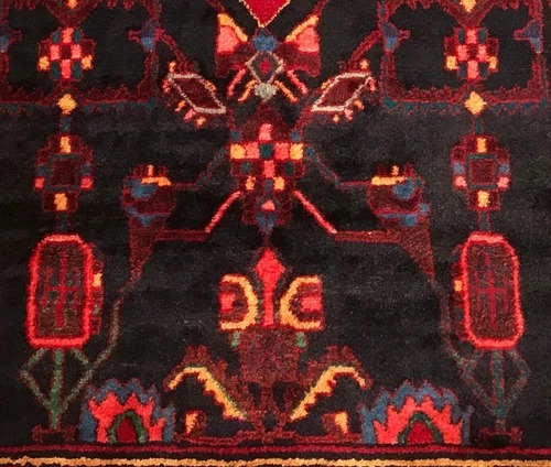 4.8 x 7.4 Vintage Tribal Geometric Red 100% Wool Vegetable Dye