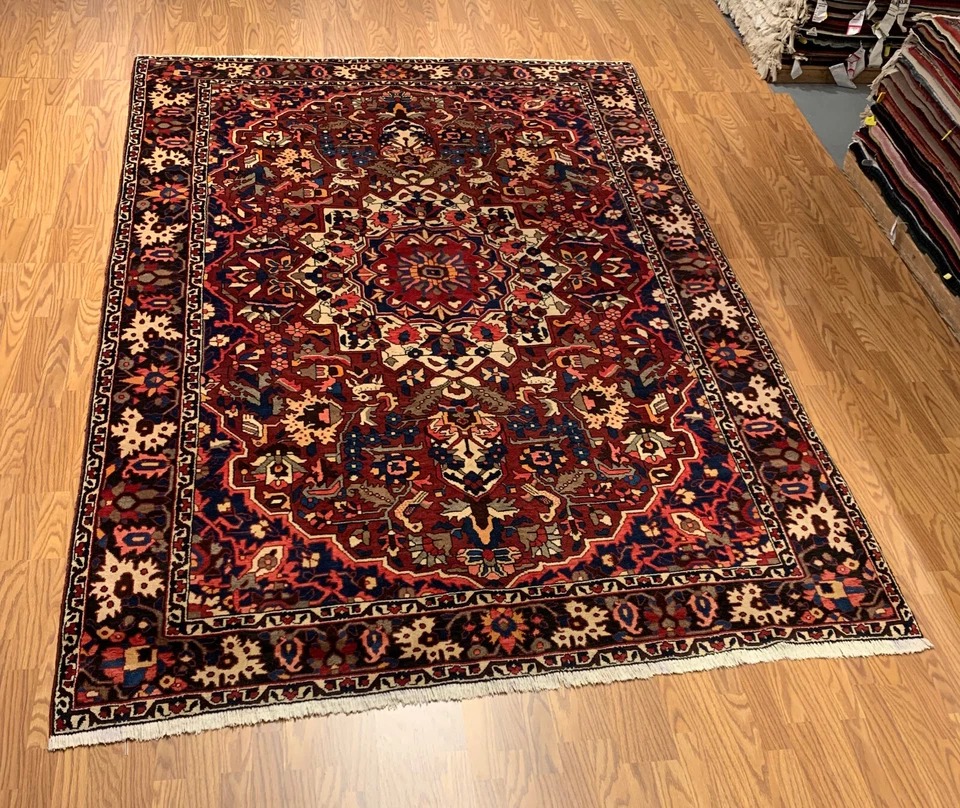 6.10 x 10.1 Vintage Hand Knotted 100% Wool Vegetable Dye Area Rug