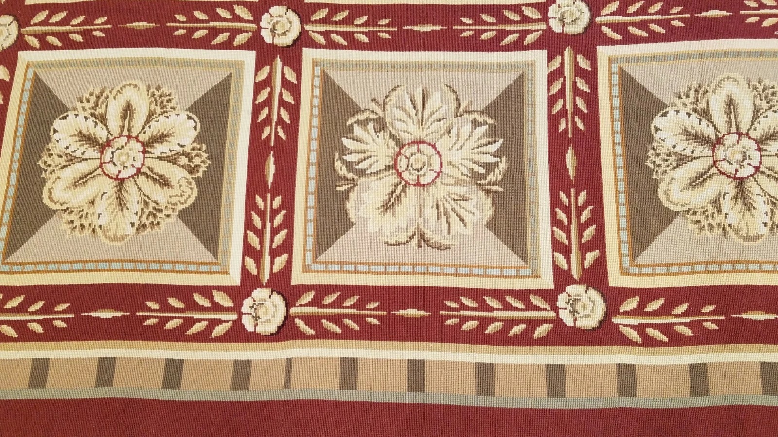 6 x 9 Hand woven French Aubusson Needle point 100% wool Area rug