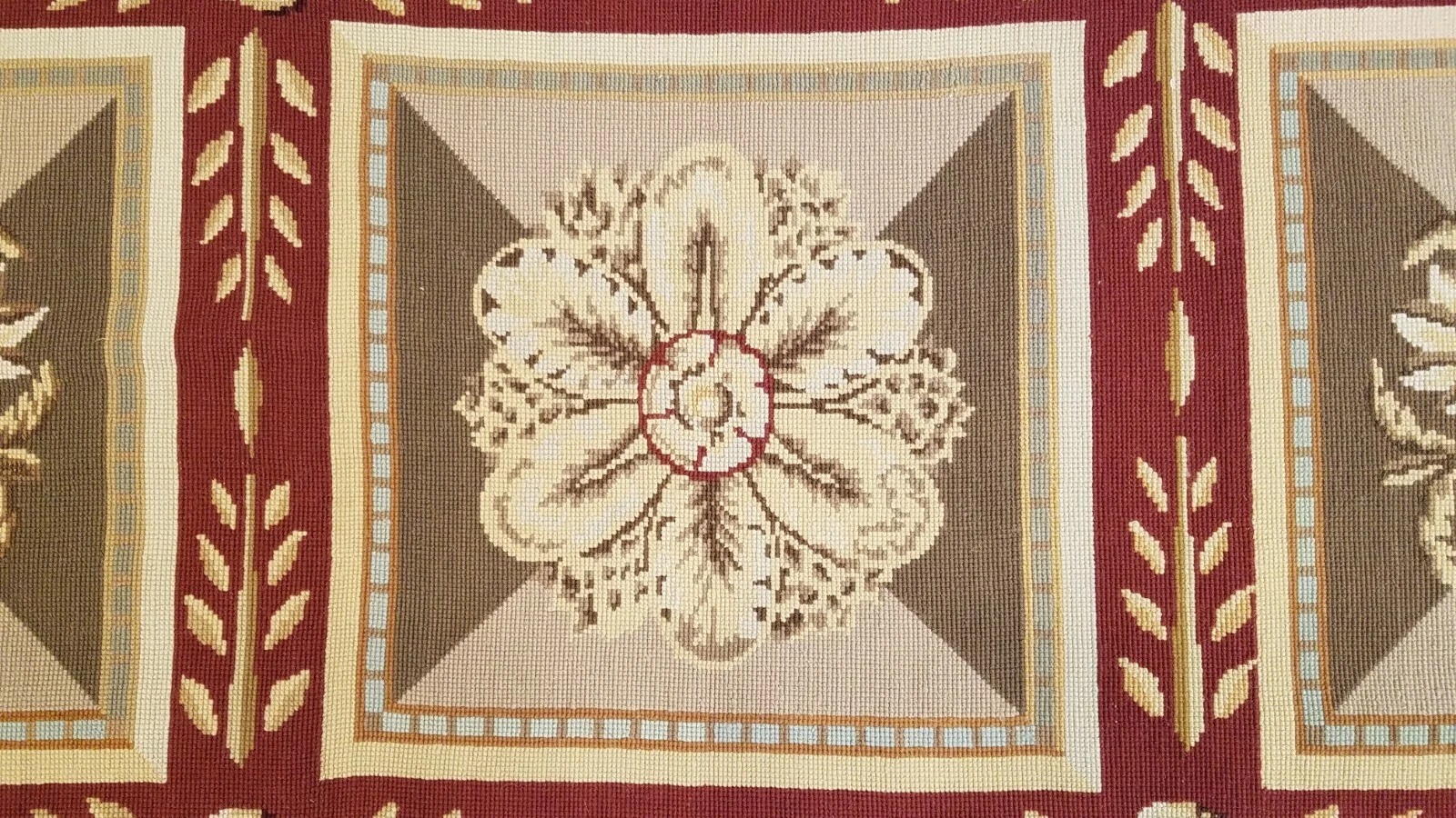 6 x 9 Hand woven French Aubusson Needle point 100% wool Area rug