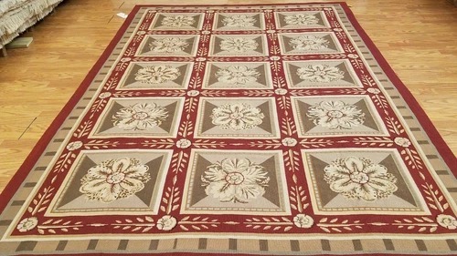 6 x 9 Hand woven French Aubusson Needle point 100% wool Area rug