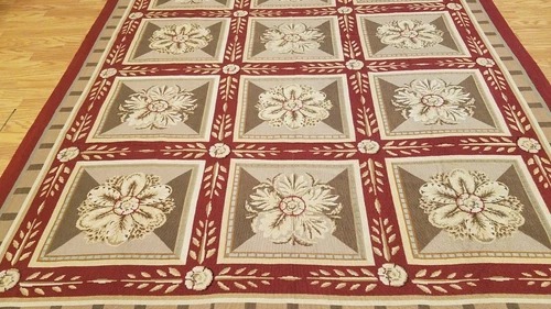 6 x 9 Hand woven French Aubusson Needle point 100% wool Area rug
