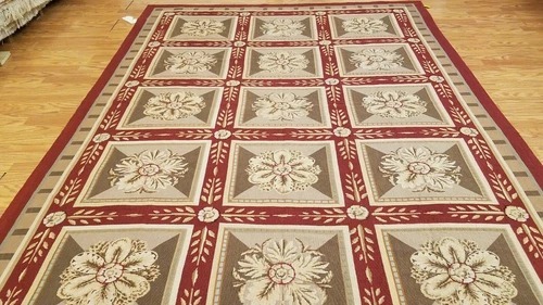6 x 9 Hand woven French Aubusson Needle point 100% wool Area rug