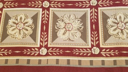 6 x 9 Hand woven French Aubusson Needle point 100% wool Area rug