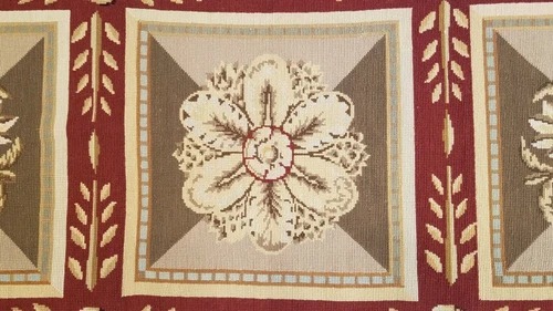 6 x 9 Hand woven French Aubusson Needle point 100% wool Area rug