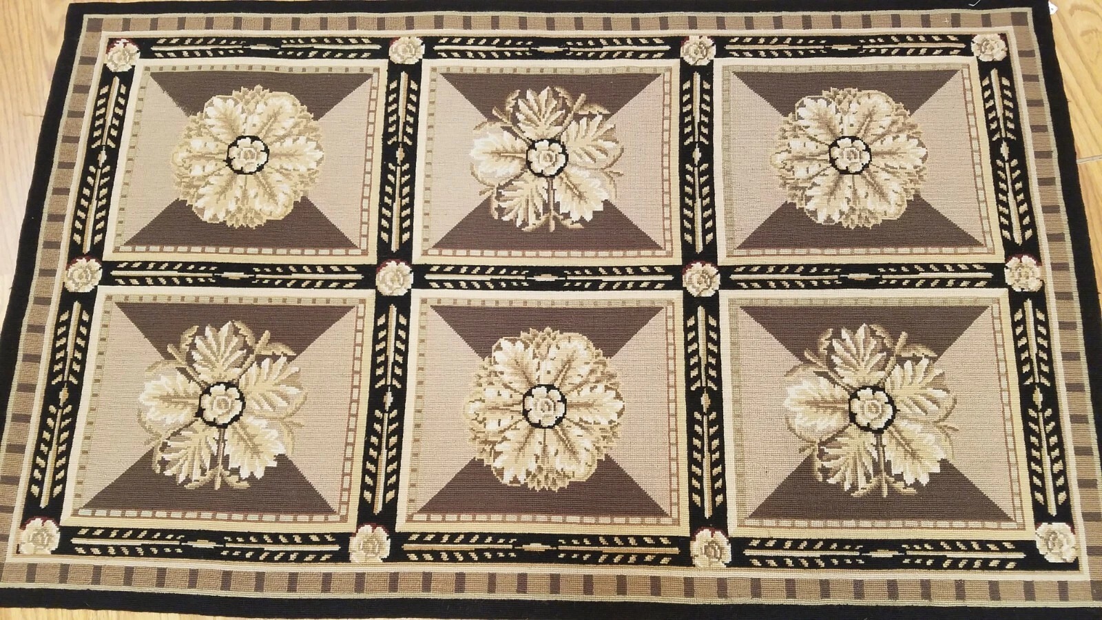 3 x 5 Hand Woven French Aubusson needle point Wool