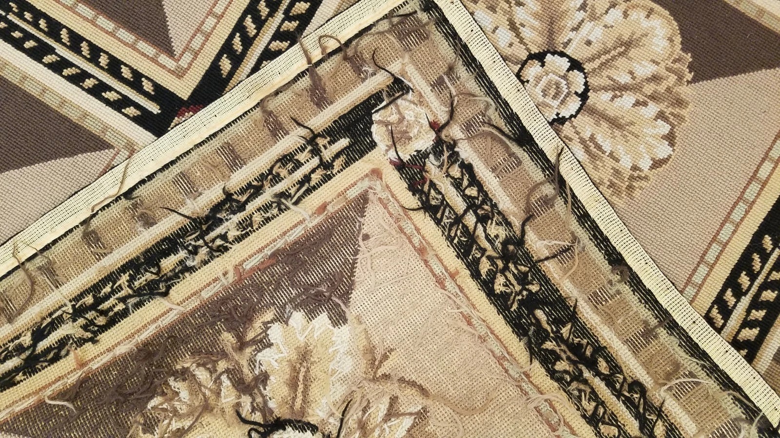 3 x 5 Hand Woven French Aubusson needle point Wool