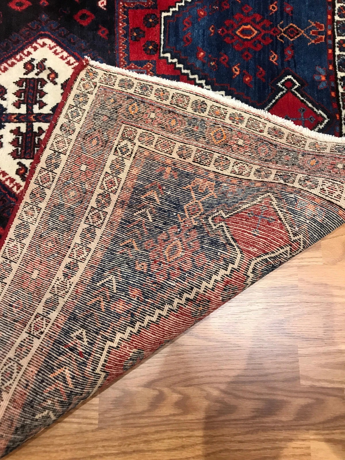 5.1 x 6.10 Vintage Tribal Geometric Red 100% Wool Vegetable Dye Rug