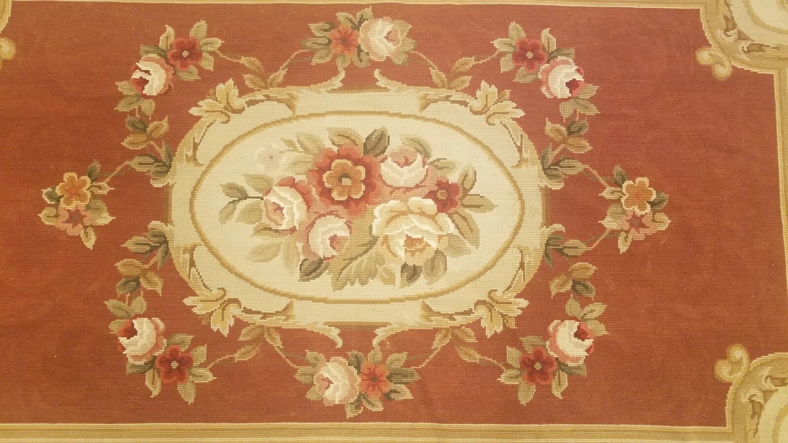3 x 5 French Aubusson Hand Knotted Wool Needle Point Rug