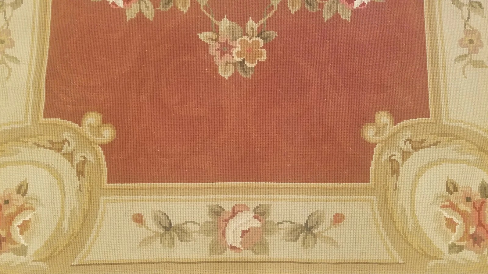 3 x 5 French Aubusson Hand Knotted Wool Needle Point Rug