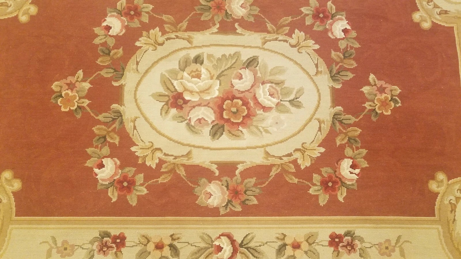 3 x 5 French Aubusson Hand Knotted Wool Needle Point Rug