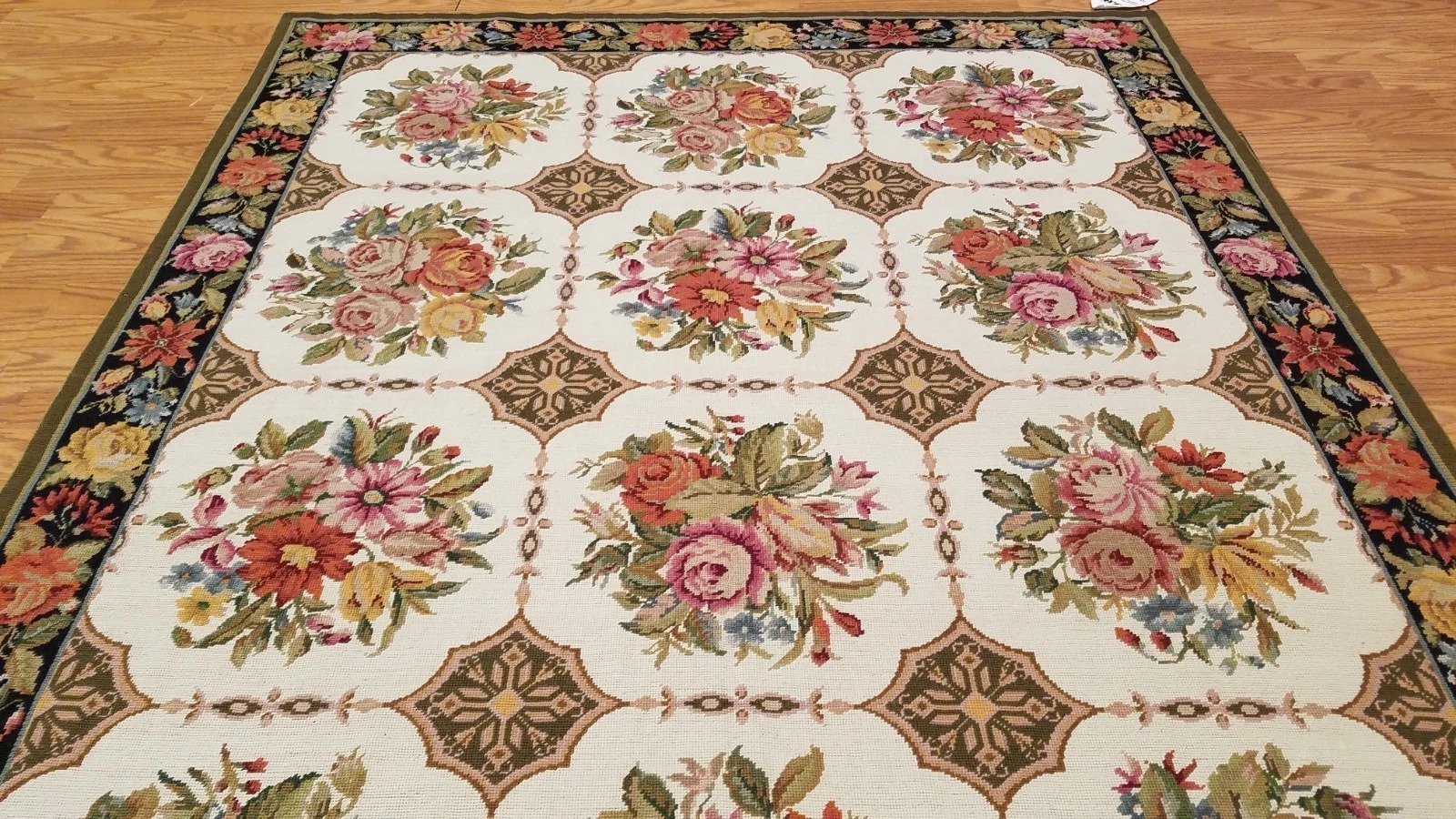 5 x 8 Hand woven French Aubusson Needle point 100% wool Area rug