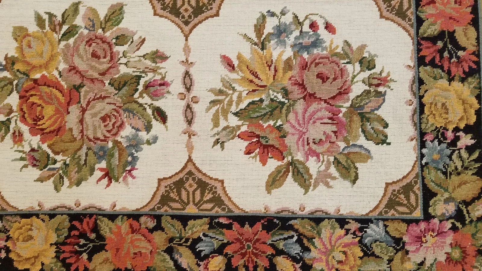 5 x 8 Hand woven French Aubusson Needle point 100% wool Area rug
