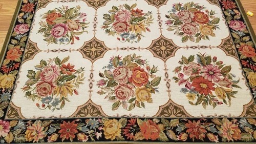 5 x 8 Hand woven French Aubusson Needle point 100% wool Area rug