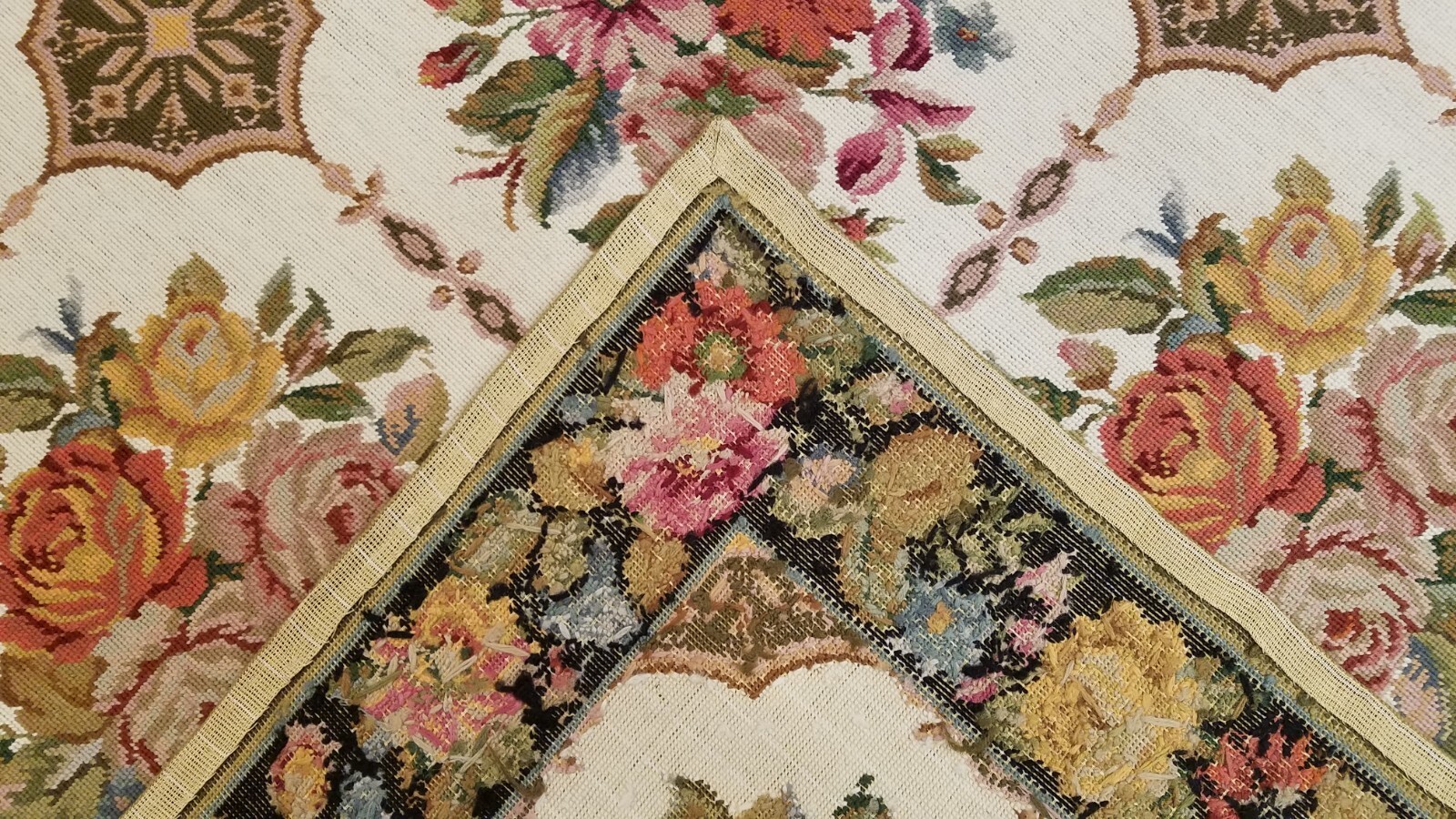 5 x 8 Hand woven French Aubusson Needle point 100% wool Area rug