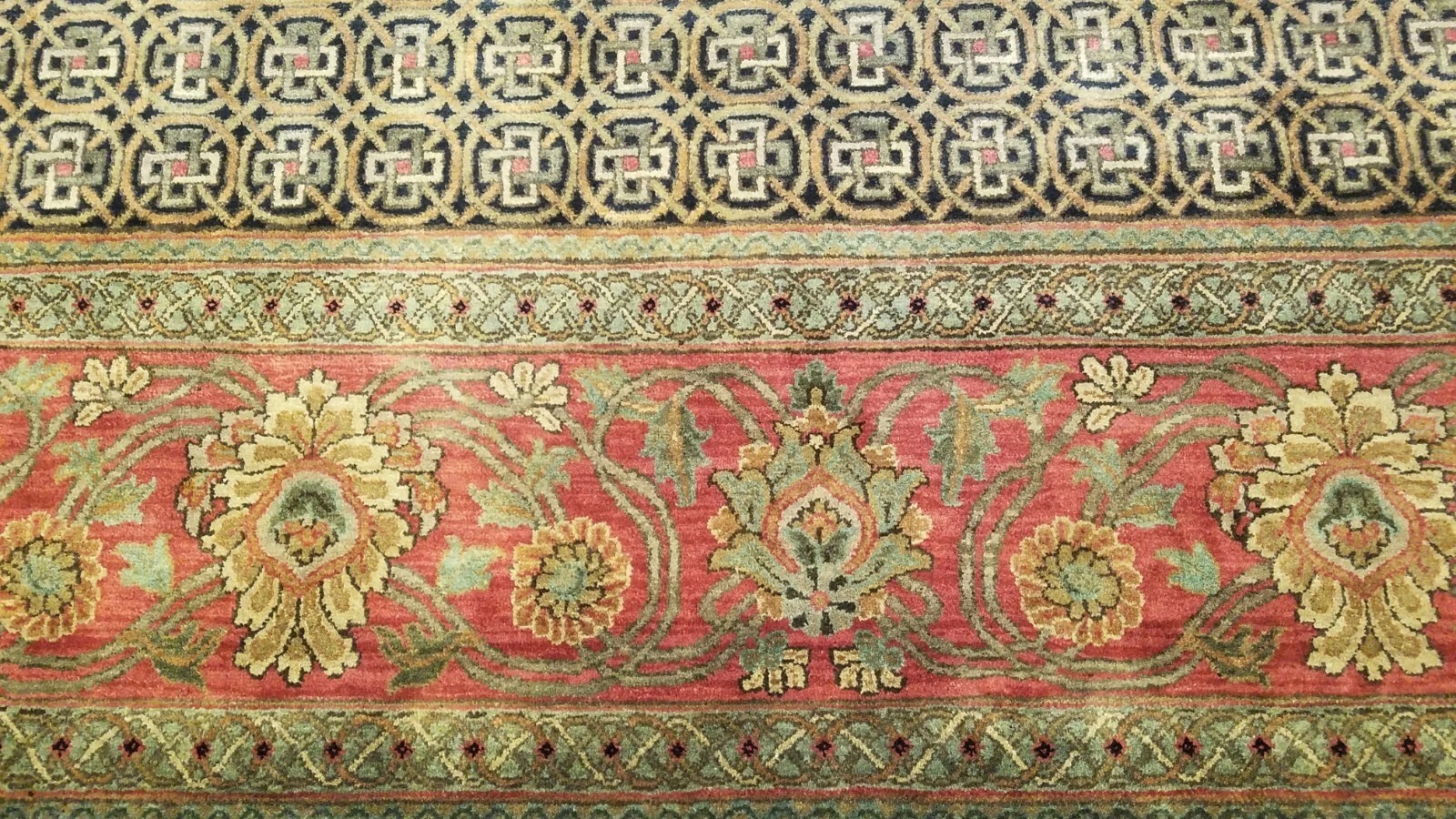 9 x 12 Very Beautiful Indo Agra All Over Wool Hand-Knotted Oriental Rug