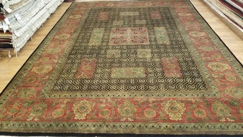 9 x 12 Very Beautiful Indo Agra All Over Wool Hand-Knotted Oriental Rug