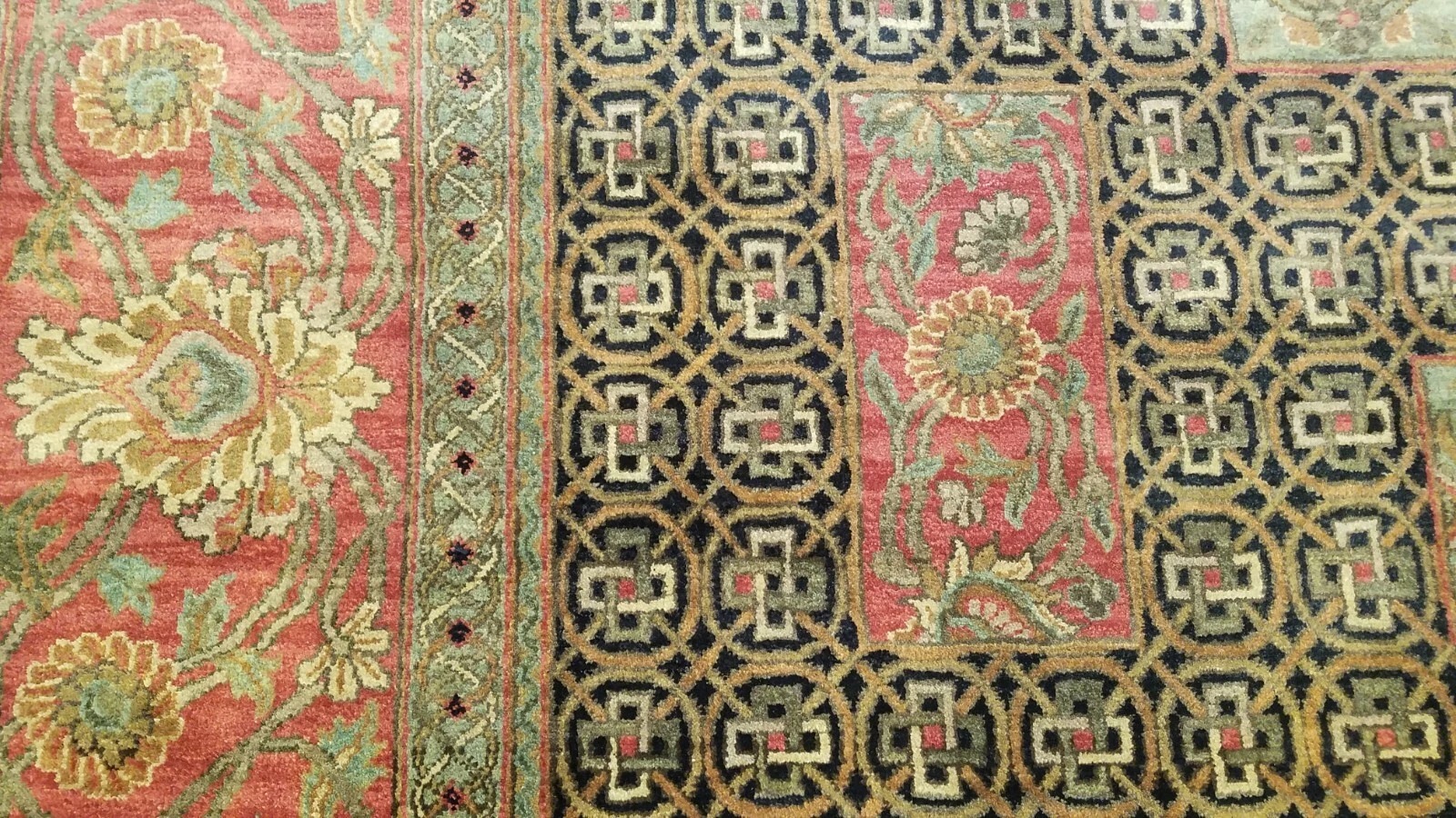 9 x 12 Very Beautiful Indo Agra All Over Wool Hand-Knotted Oriental Rug