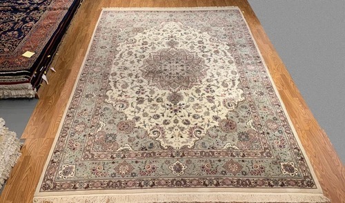 9 x 12 Hand Knotted Wool & Silk Area Rug