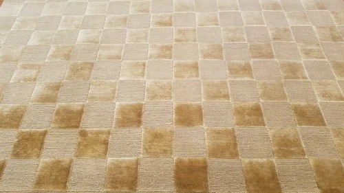 6 x 9 Gold Modern Checked Handmade Nepal rug