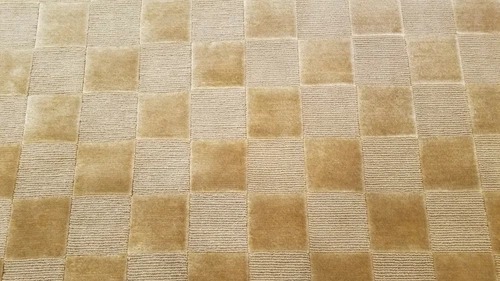 6 x 9 Gold Modern Checked Handmade Nepal rug