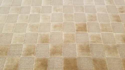 6 x 9 Gold Modern Checked Handmade Nepal rug