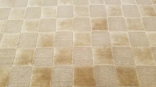 6 x 9 Gold Modern Checked Handmade Nepal rug